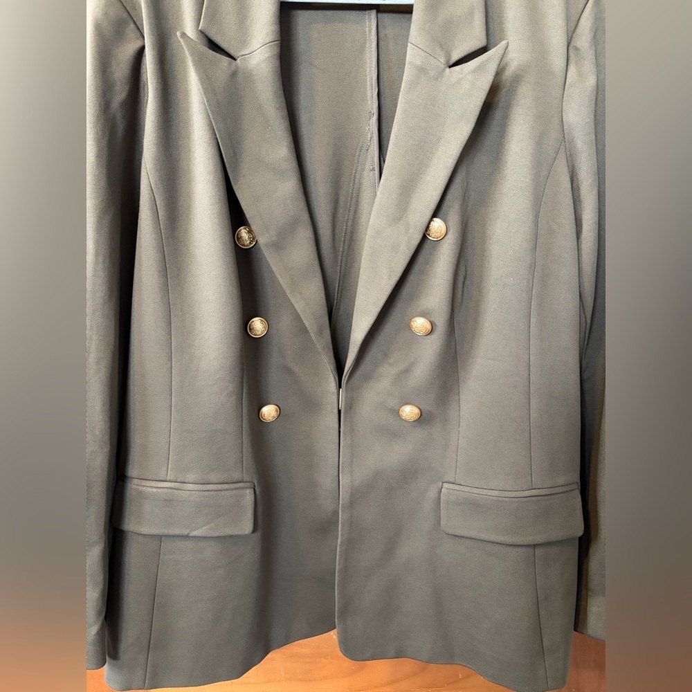 Lane Bryant Olive Blazer with Gold Accents - Picture 5 of 7
